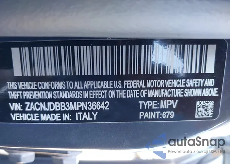 2021 Jeep Renegade Latitude 4X4 из США, поврежденный, VIN ZACNJDBB3MPN36642